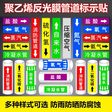 管道流向箭头标识贴牌